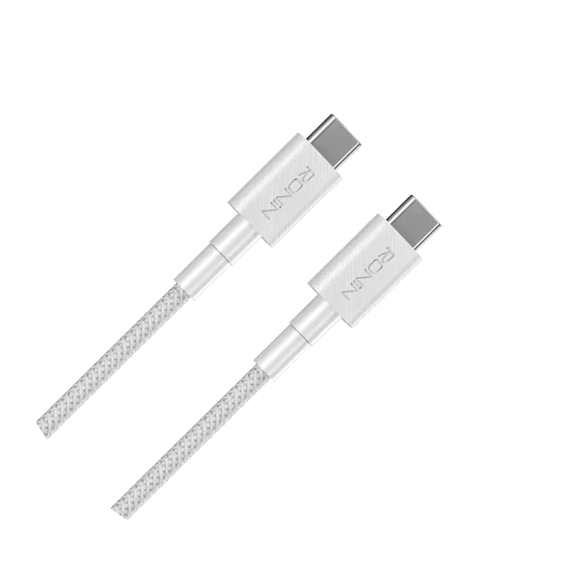 Ronin-R2040-CORE-Type-C-to-Type-C-Cable-60W-PD-Braided.jpg Ronin CORE R-2040 Cable, a 1-meter black braided Type-C to Type-C cable, highlighting its durability and 60 Watt Power Delivery (PD) support.