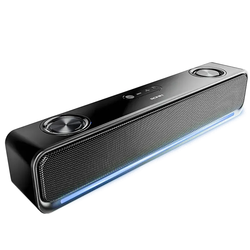 Ronin R-3010 Axis Bar Wireless Speaker, a long, black, portable soundbar-style speaker, highlighting its wireless functionality and sleek design.