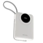 Ronin ION 20,000mAh Powerbank, showing its large body with an integrated, retractable or attached Lightning cable (20W) and a separate 22.5W Type-C output port.