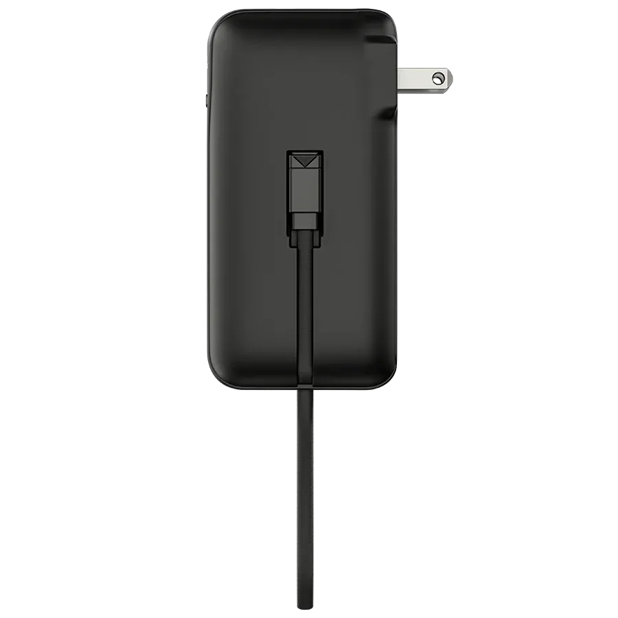 Ronin-ARCTIC-10000mAh-2-in-1-Powerbank-Wall-Charger-22-5W.jpg Ronin ARCTIC 10,000mAh Powerbank, a portable battery showing its multi-port side and the hidden/foldable AC wall prongs that enable its 2 in 1 charger function.