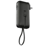 Ronin ARCTIC 10,000mAh Powerbank, a portable battery showing its multi-port side and the hidden/foldable AC wall prongs that enable its 2 in 1 charger function.