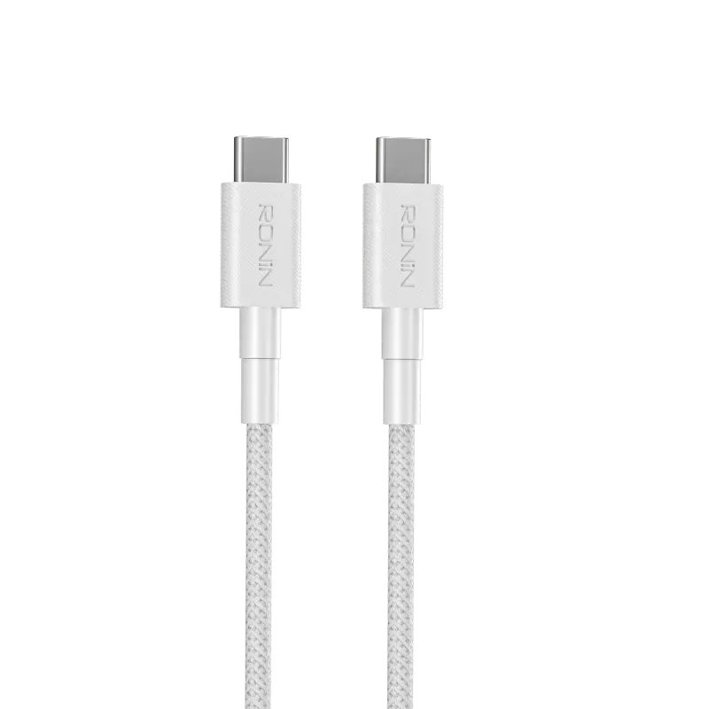 Ronin-R2040-CORE-Type-C-to-Type-C-Cable-60W-PD-Braided.jpg Ronin CORE R-2040 Cable, a 1-meter black braided Type-C to Type-C cable, highlighting its durability and 60 Watt Power Delivery (PD) support.