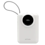 Ronin ION 20,000mAh Powerbank, showing its large body with an integrated, retractable or attached Lightning cable (20W) and a separate 22.5W Type-C output port.
