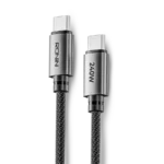 Ronin RUSH Type-C to Type-C Cable, a 1.2-meter black braided cable, highlighting its extreme 240 Watt Power Delivery (EPR) capability for high-performance laptops.