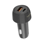 Ronin R-2505 Nos 48W Car Charger, showing its sleek design with both USB-C (PD) and USB-A (QC) ports for high-speed in-car charging.
