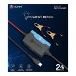Ronin R-777 MAGNETOR Charger Adapter, a wall plug with a single USB-A port, emphasizing its 2.4 Ampere charging output and safety features.