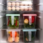 Refrigerator Storage Box with airtight lids for kitchen and fridge food organization