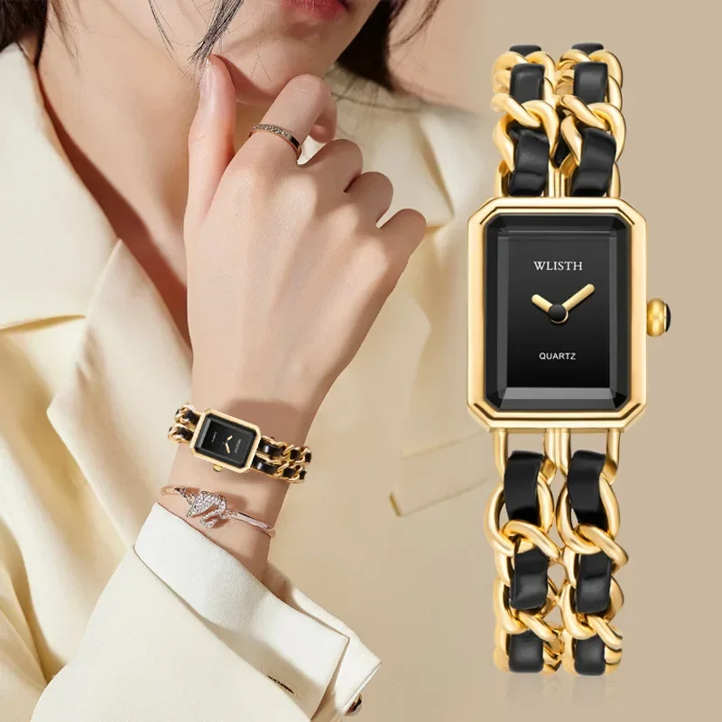 Buy a Fashionable Ladies Quartz Watch with a unique Woven Design strap. Features a minimalist Two-Hand display and reliable movement. Stylish women's wrist watch.