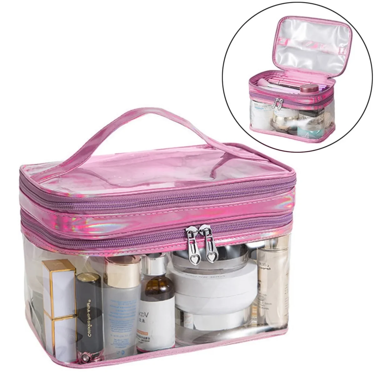 Transparent Cosmetic Bag Double-layer - Image 1