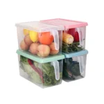 Refrigerator Storage Box with airtight lids for kitchen and fridge food organization