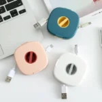 Rotatable Cable Earphone Storage Box for Desk Organization