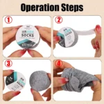 Multiple pairs of thin, cotton, disposable travel socks for summer use, showing the lightweight fabric and compact, portable design for men and women.