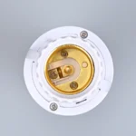 White motion sensor bulb holder that screws into a light socket, showing the PIR sensor and the two adjustable controls for the time delay (16-300 sec) and light control (LUX).