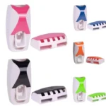 Toothbrush Holder with Automatic Toothpaste Dispenser – Wall Mounted Bathroom Organizer