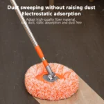 Round Rotary Head Flat Mop with 360° rotating head and adjustable telescopic handle for easy floor cleaning