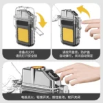 Rechargeable lighter with flashlight for camping and daily use