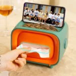 Modern, compact tissue box holder (tissue tray) designed for storing napkins or tissues on a desktop, kitchen counter, or living room table.