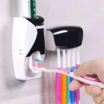 Toothbrush Holder with Automatic Toothpaste Dispenser – Wall Mounted Bathroom Organizer