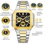 Men’s Multifunctional Stainless Steel Watch – Luxury Chronograph Quartz Wristwatch - Image 4