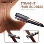 Ceramic Glazed No Damage Hair Straightener | 110-240V Universal Voltage Salon Flat Iron - Image 4