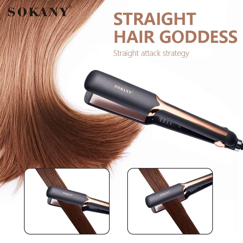 kf-Sa82a11900733417fb4d1bfe4f7133d29q Ceramic Glazed No Damage Hair Straightener | 110-240V Universal Voltage Salon Flat Iron - Image 4