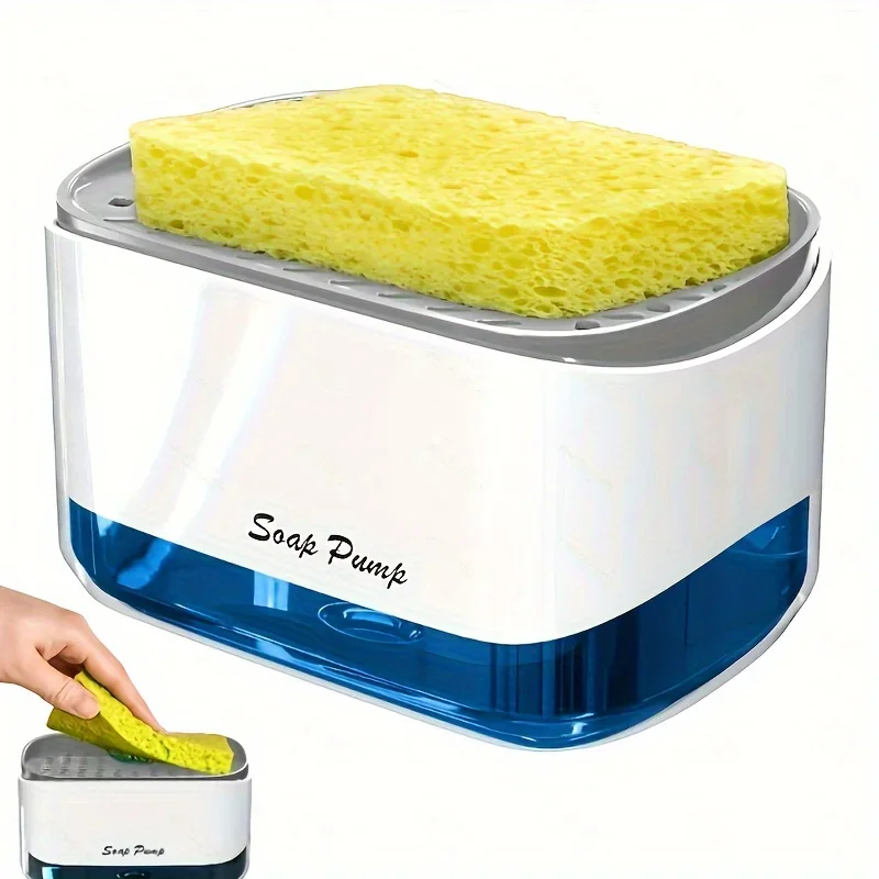 Large-Capacity-Kitchen-Dish-Soap-Detergent-Dispenser-Sink-Accessory.jpg Large capacity liquid soap dispenser for kitchen sinks, shown dispensing dish detergent from its pump mechanism for easy access.