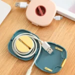 Rotatable Cable Earphone Storage Box for Desk Organization
