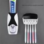 Toothbrush Holder with Automatic Toothpaste Dispenser – Wall Mounted Bathroom Organizer