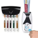 Toothbrush Holder with Automatic Toothpaste Dispenser – Wall Mounted Bathroom Organizer