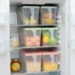 Refrigerator Storage Box with airtight lids for kitchen and fridge food organization
