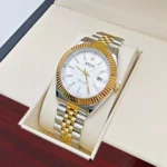 Log Series High-End Business Men's Quartz Watch, showing the elegant, minimalist white or black dial, classic markers, and stainless steel case and band, suitable as a professional dress watch.