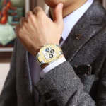 Men’s Multifunctional Stainless Steel Watch – Luxury Chronograph Quartz Wristwatch - Image 2