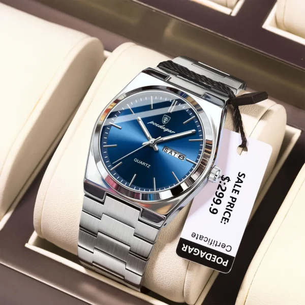 Luxury Waterproof Men’s Watch with Date and Week Display
