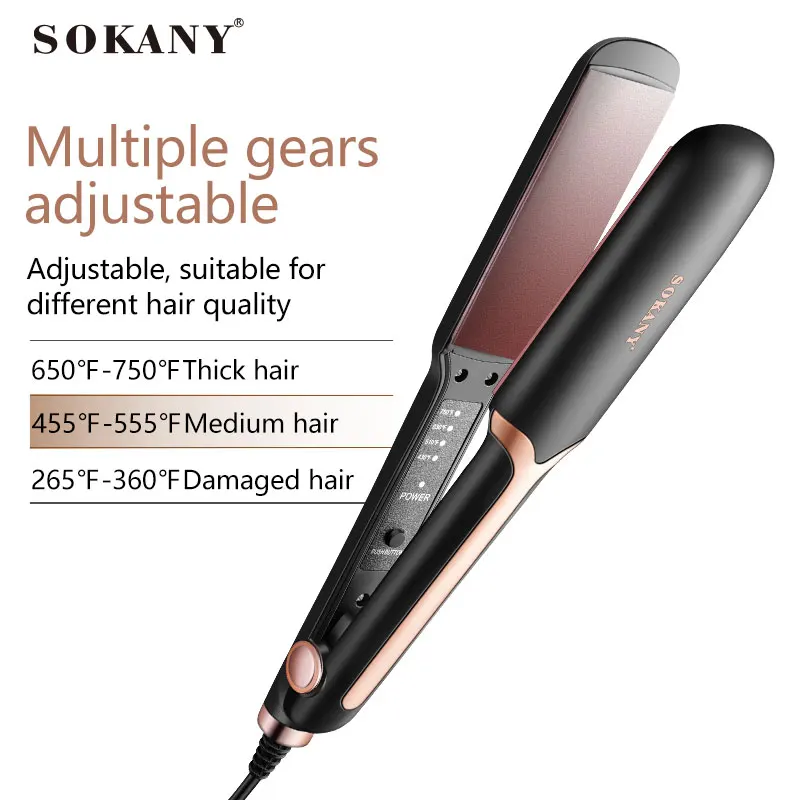 kf-Se35c337bcb9a4f9f8a236dc288ad0bedz Ceramic Glazed No Damage Hair Straightener | 110-240V Universal Voltage Salon Flat Iron - Image 5
