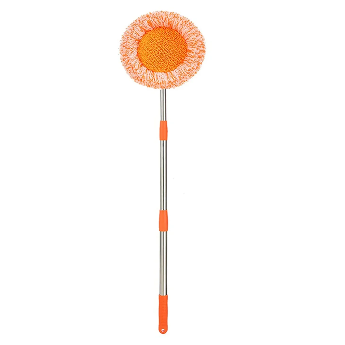 Round Rotary Head Flat Mop with 360° rotating head and adjustable telescopic handle for easy floor cleaning