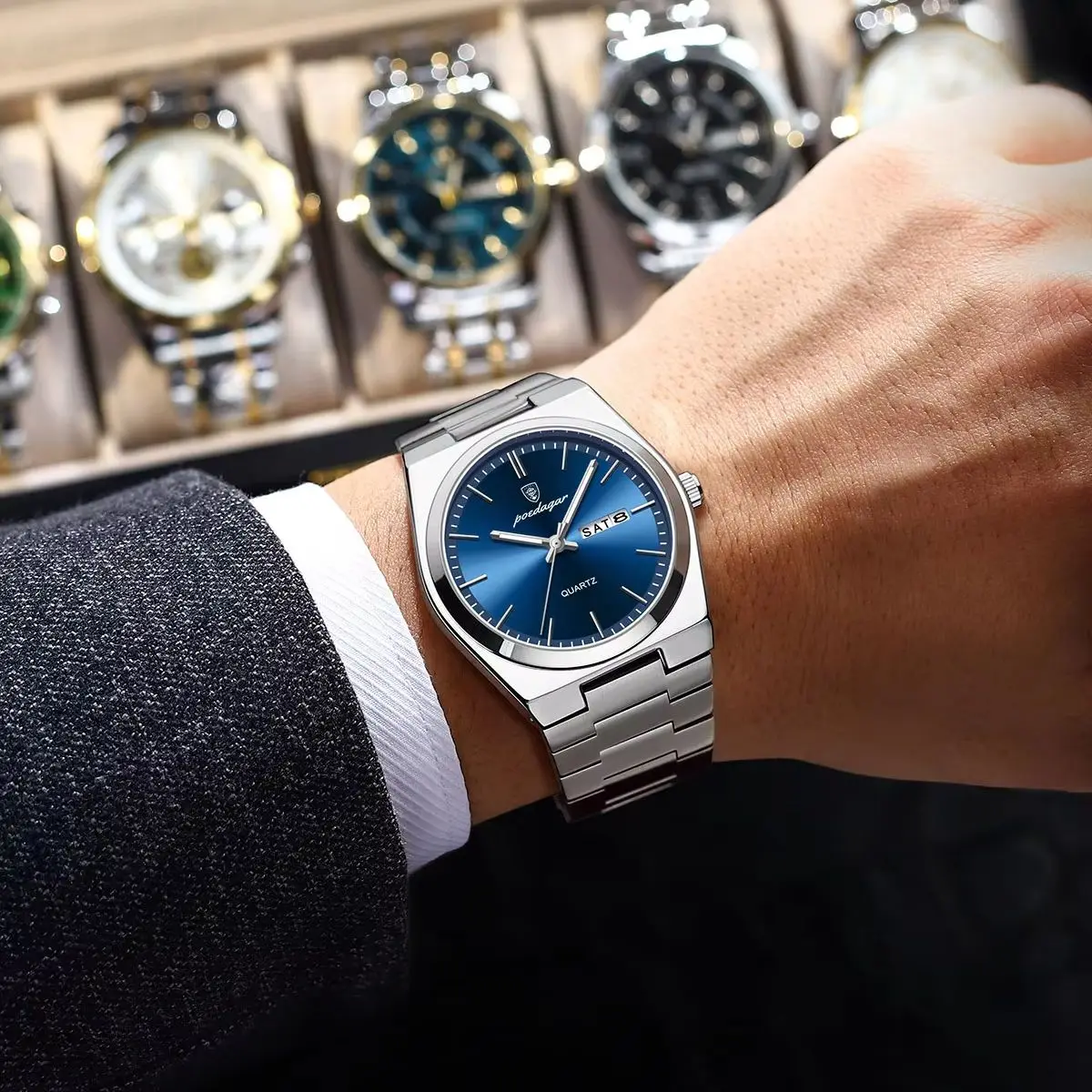 kf-Se93ed15425cd493e98bef93f2cbbbbd8V Luxury Date & Week Waterproof Watch for Men – Stylish Fashion Timepiece - Image 5