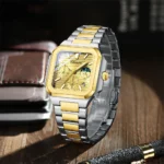 Men’s Multifunctional Stainless Steel Watch – Luxury Chronograph Quartz Wristwatch - Image 3