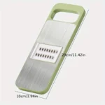 Multi-functional stainless steel grater and vegetable cutter, showing the various grating and slicing surfaces of the durable kitchen food preparation tool.