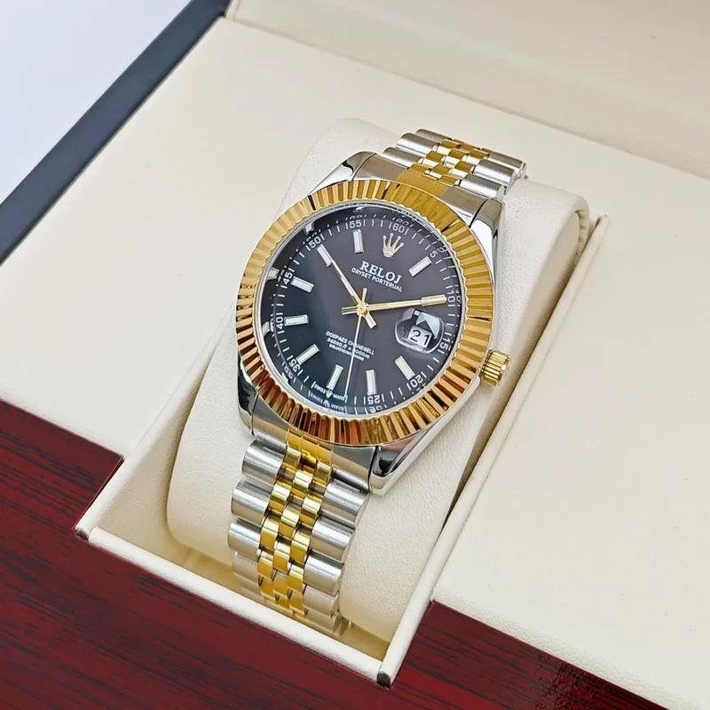 Log Series High-End Business Men's Quartz Watch, showing the elegant, minimalist white or black dial, classic markers, and stainless steel case and band, suitable as a professional dress watch.