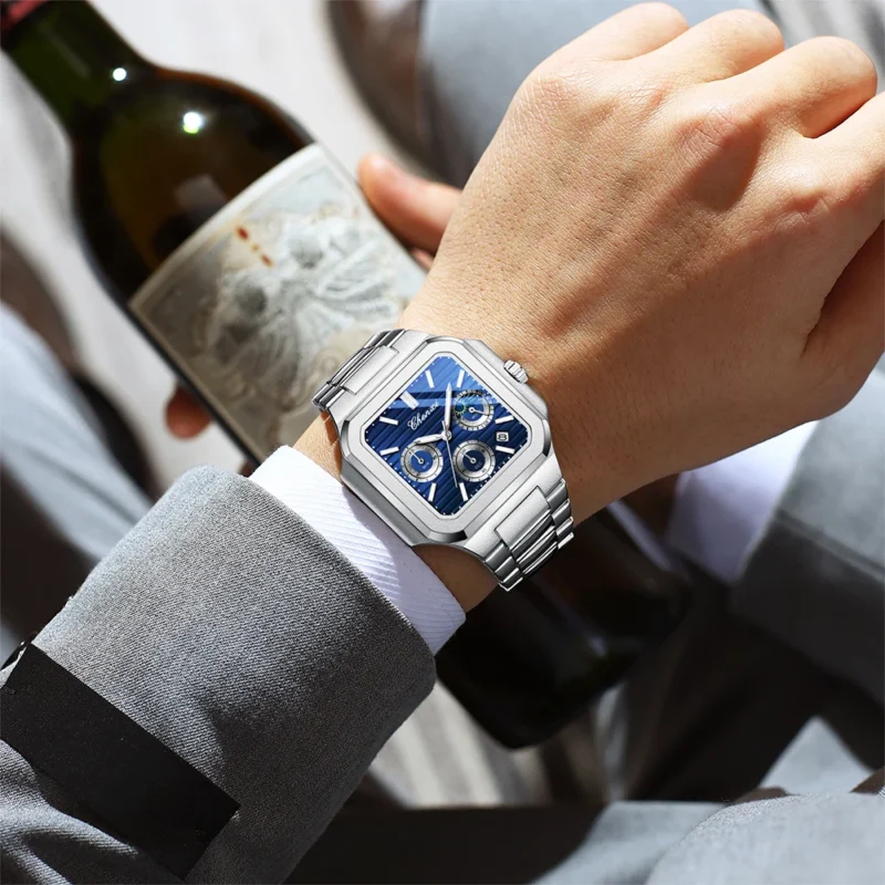 Luxury Quartz Men’s Stainless Steel Analog Wristwatch