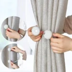 Magnetic Curtain Holder with Pearl Buckle Tiebacks