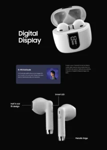 Ronin R-190 Mashion True Wireless Earbuds and their sleek, compact charging case, highlighting the minimalist, modern design.