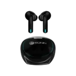Ronin R-520 Dynasty True Wireless Earbuds and their charging case, highlighting the powerful, classic design and focus on battery endurance