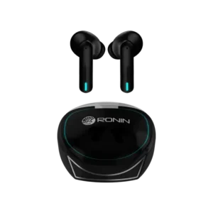 Ronin R-520 Dynasty True Wireless Earbuds and their charging case, highlighting the powerful, classic design and focus on battery endurance
