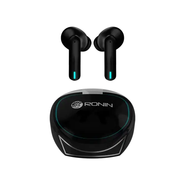 Ronin-R520-Dynasty-Earbuds-Endurance-Battery-Black.jpg Ronin R-520 Dynasty True Wireless Earbuds and their charging case, highlighting the powerful, classic design and focus on battery endurance
