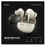 Ronin R-7050 Eminence True Wireless Earbuds and their sleek, premium charging case, highlighting the elegant and compact design.