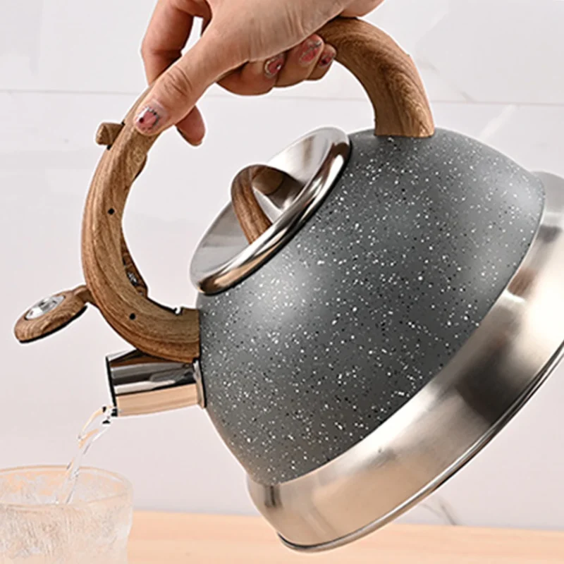 3L Stainless Steel Whistling Tea Kettle Water Boiler for Home, Dorm, Camping