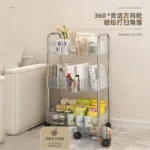 Acrylic Mobile Storage Cart Transparent Multi-Layer Organizer for Bathroom, Bedroom, and Living Room