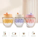 Pearl Bracelet Water Cup transparent glass with straw
