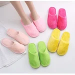 Long Plush Winter Cotton Slippers with EVA Sole for Men, Women, and Couples